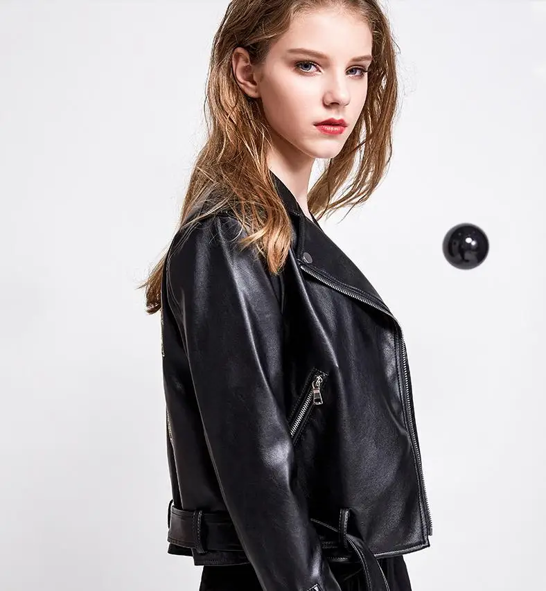 Модный бренд осень Для женщин Блестки + печатных Street style Короткие Куртка из