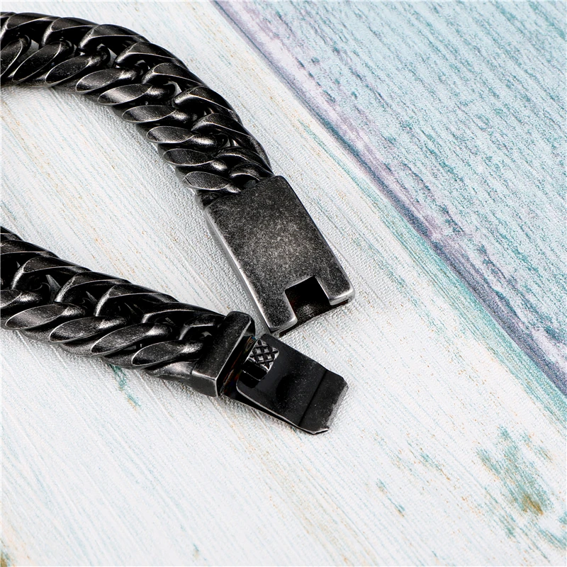 US7 Punk Rock Link Chain Bracelet Stainless Steel Men Biker Bicycle Cool Retro Matte Hand Wrist Bracelets For Jewelry | Украшения и