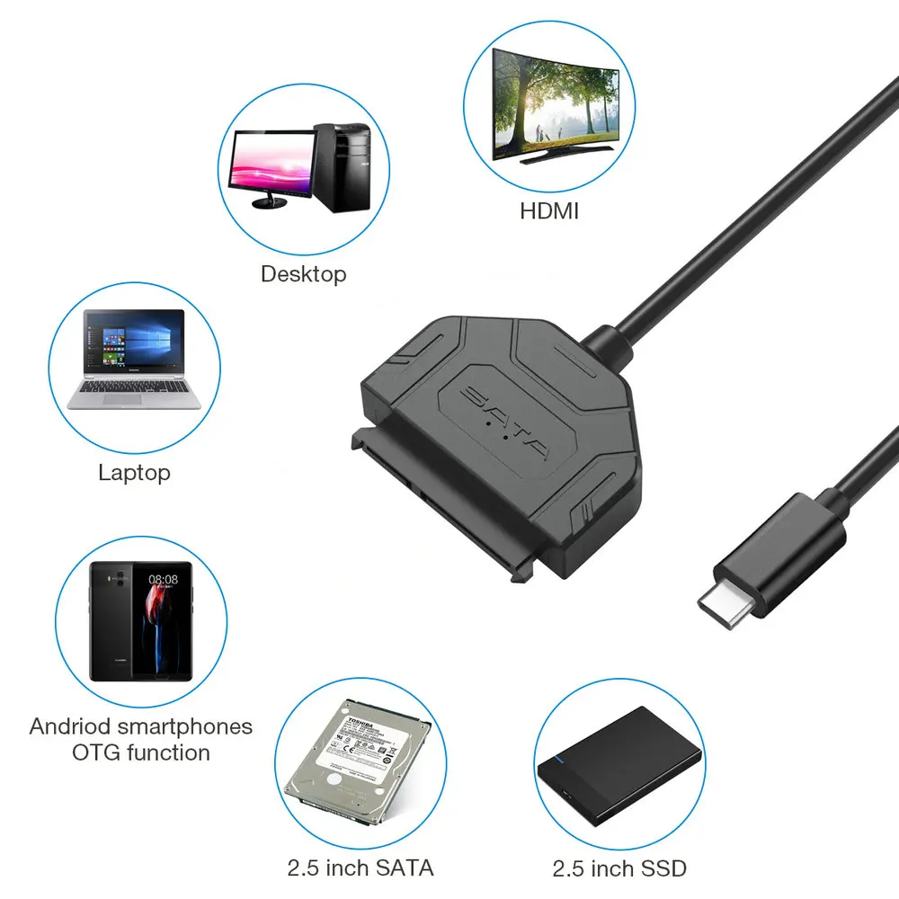 USB 3 1 Type C SATA кабели конвертер папа до 2 5 ''HDD/SSD диск проводной