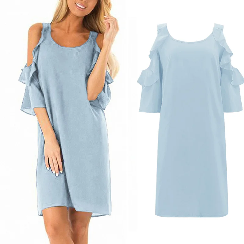 Женские вечерние летние с открытыми плечами модные офисные платье глубоким