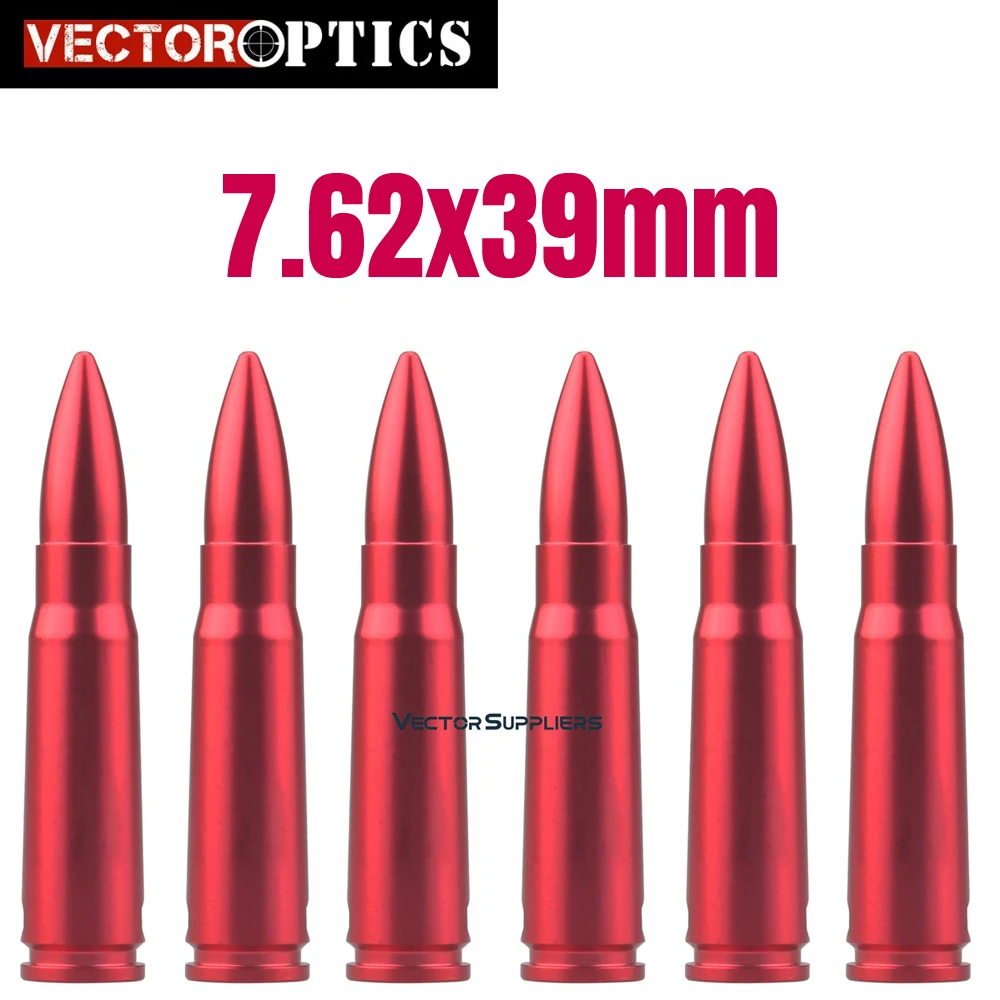 

Vector Optics 7.62x39mm Precision Dry Fires Snap Caps For Safety Training Patrice Dummy Rounds Aluminum (6 Pack) w/ Sling