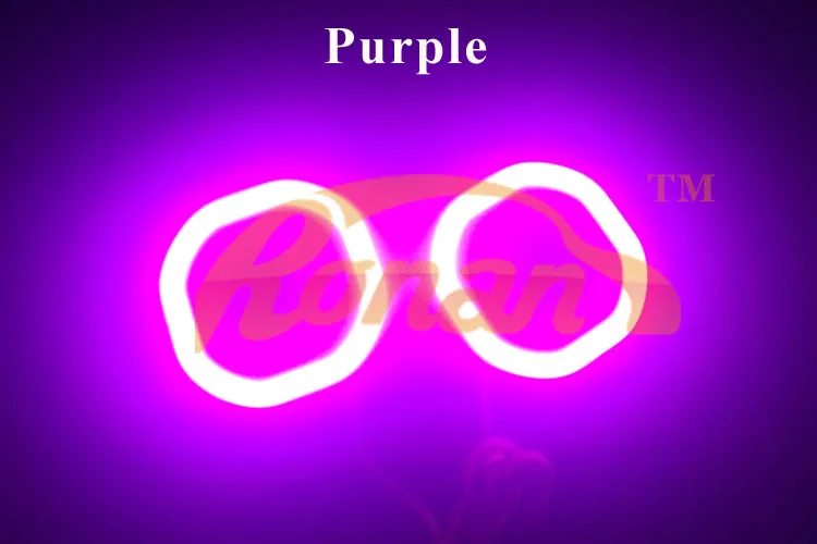 Purple Ронан 2,5 ''Bi лампа высокой интенсивности Мини объектив проектора с квадратный COB Ангельские глазки 12V для парковки автомобиля для укладки автомобильных фар для H1 H4 H7 - Цвет: Purple