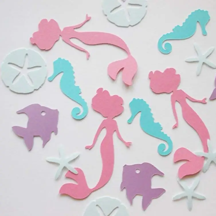 100 шт./компл. Милая животная динозавр Русалка красочная бумага конфетти декор для