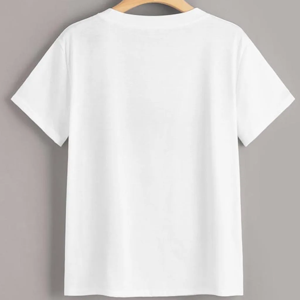 SAGACE Womens T Shirt Ladies Regular Short Sleeve Round Neck Picture Printing funny women O Summer new |