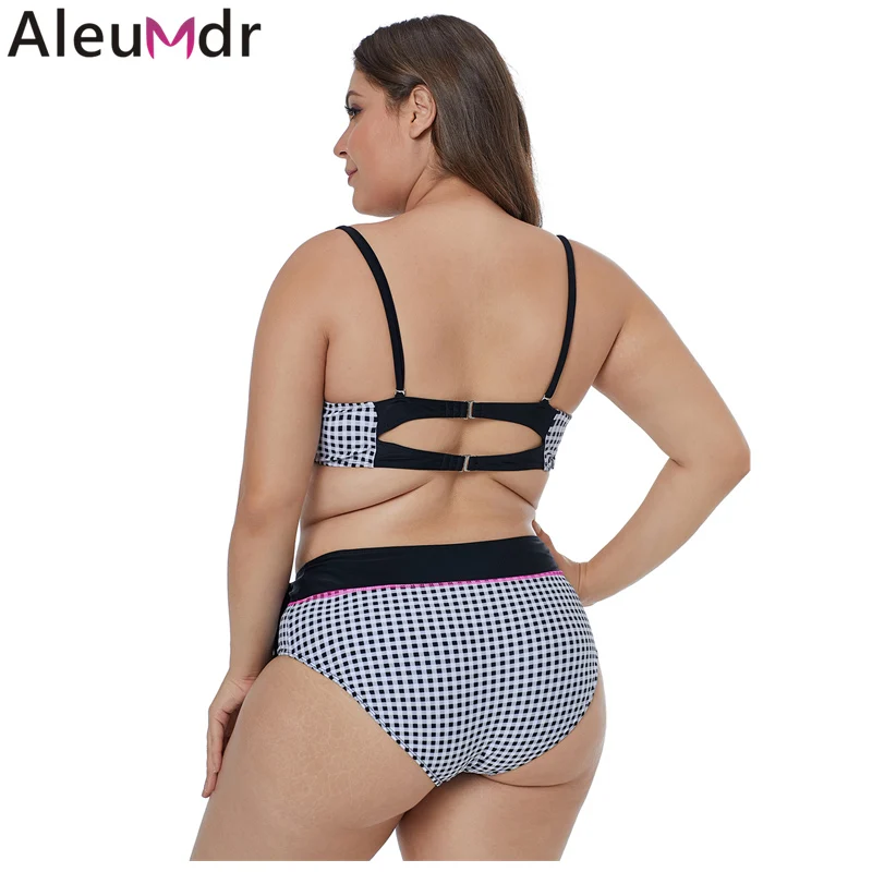 Aleumdr 2019 пуш ап купальники больших размеров из двух частей контрастная окантовка