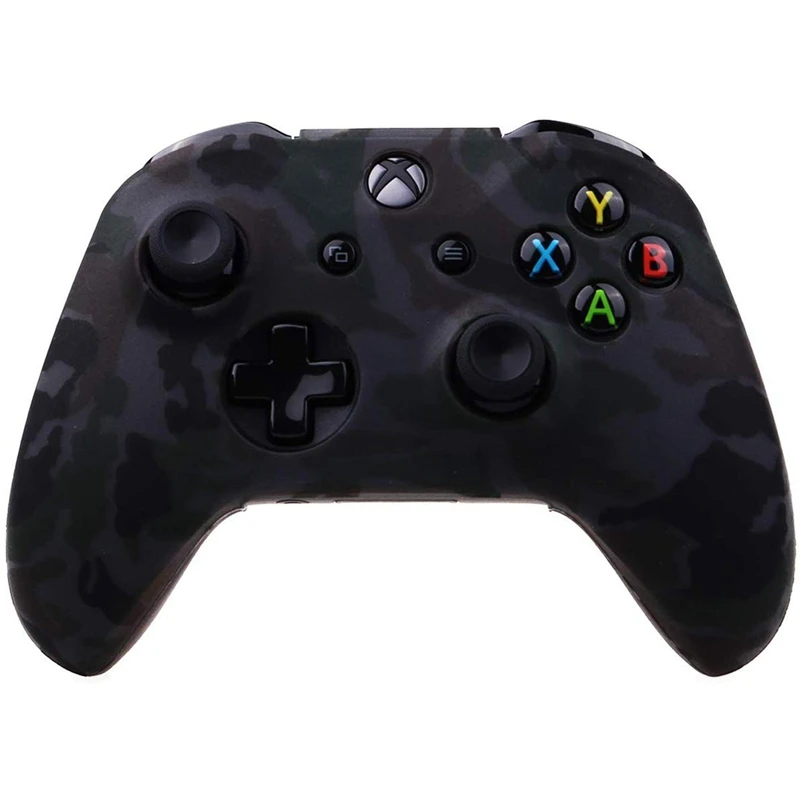 Камуфляжный, Силиконовый обложка, кожаный чехол для Microsoft Xbox One X и Xbox One S контроллер X 1(серый) с Pr