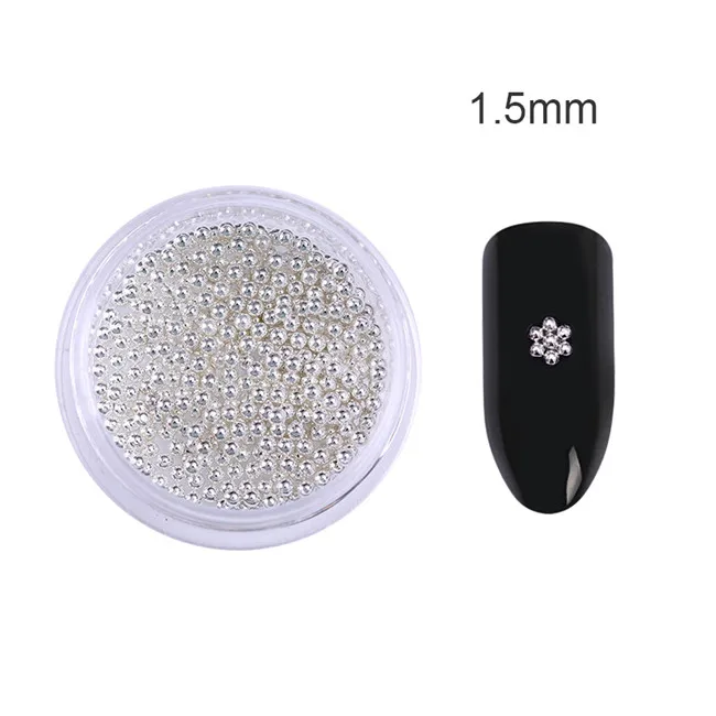 Silver 1.5mm 0,8 мм 3D металлические микро бусы из нержавеющей стали дизайн ногтей многоразмерные бусины для ногтей розовый Золотой Серебряный ноготь бусины украшения шпильки - Цвет: Silver 1.5mm