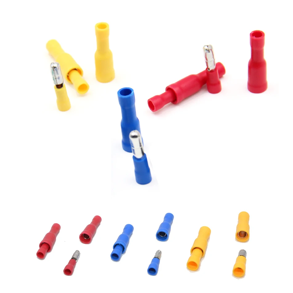 100 штук 50 компл. пуля Форма провод электрический разъем Мужской Женский обжимной