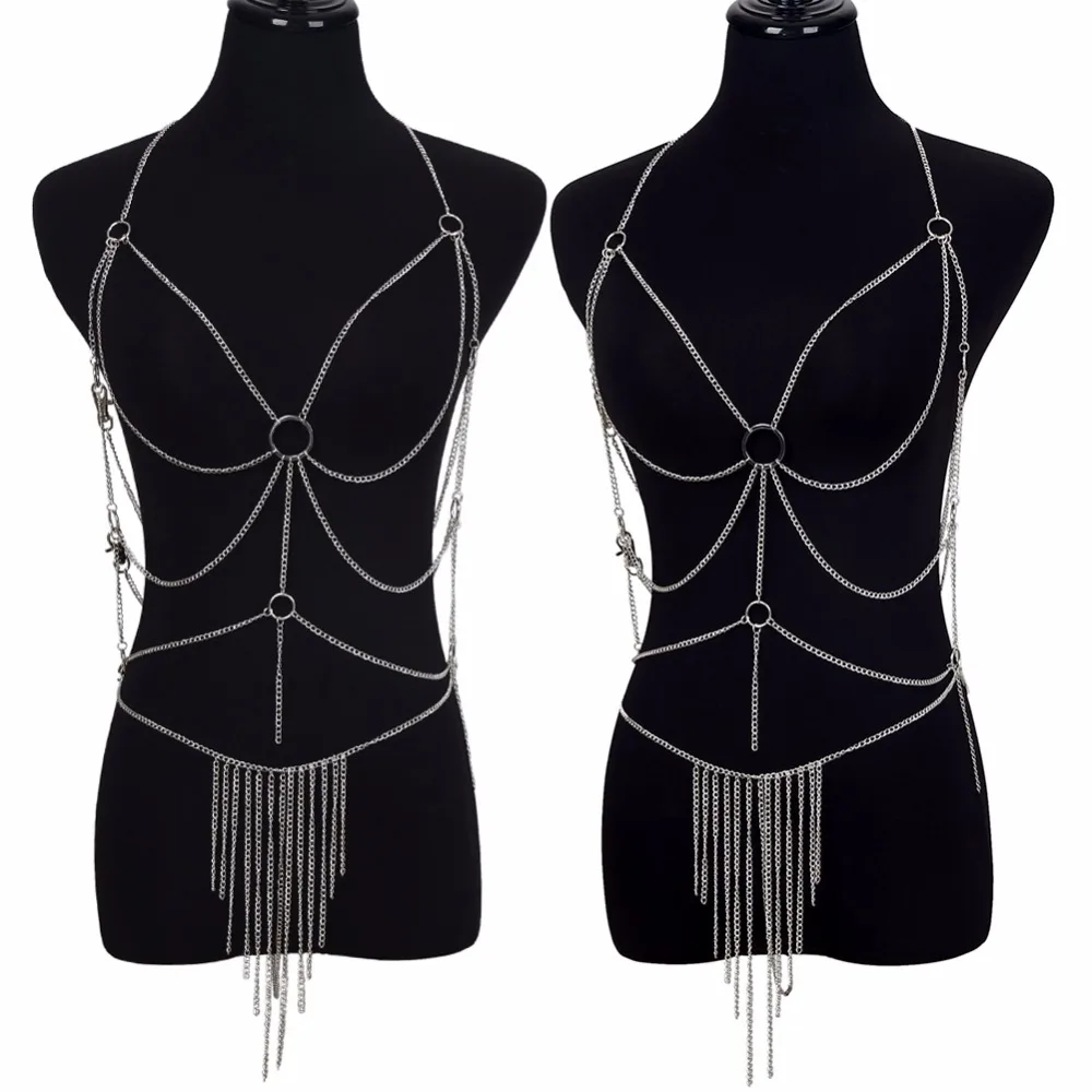 European Fashion Style Sexy Belly Waist Tassel Chains Necklaces Bra Summer Beach Extoic Chain Underwear Tops | Украшения и
