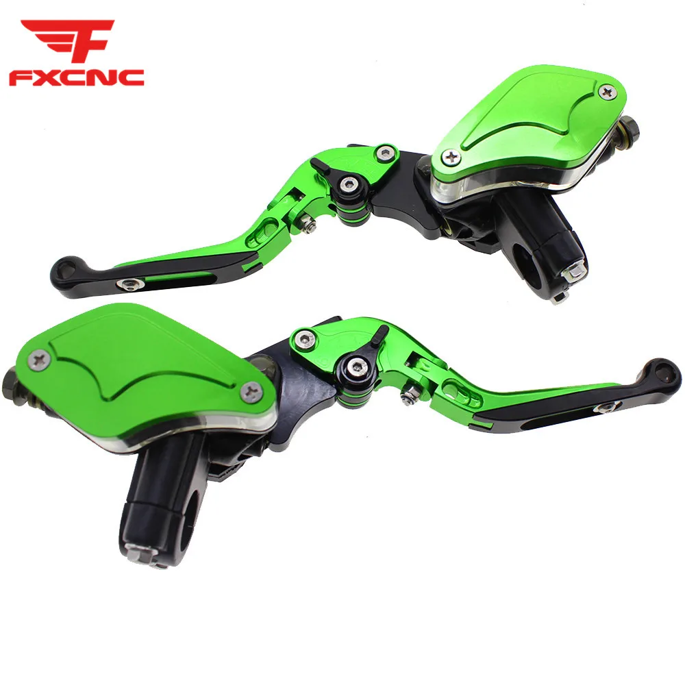 For Kawasaki Sport Bike,Street Bike Scooter Adjust Fold Extend Motorcycle Master Cylinder Reservoir Hydraulic Brake Clutch Lever