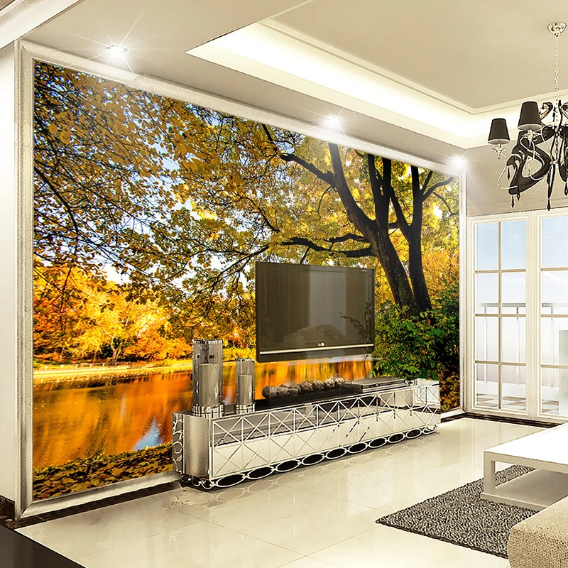 Пользовательские фото обои 3D стереоскопический лес пейзаж настенная живопись