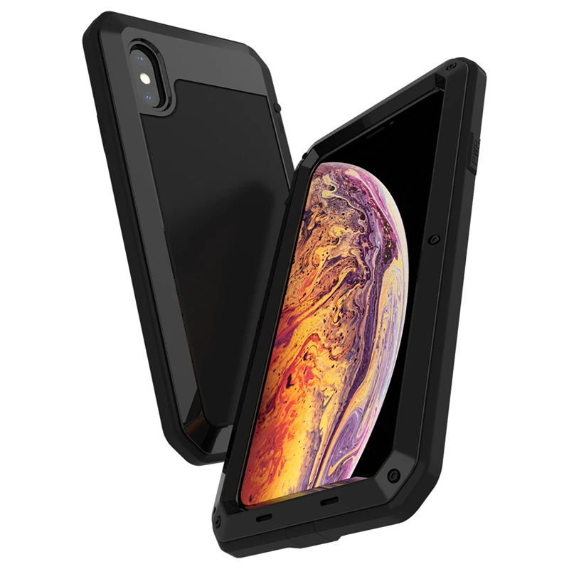 Роскошный Металлический прочный защитный чехол для iPhone XS Max XR X 8 7 6S 6 Plus SE 5 5S 8Plus 360 Полный Корпус противоударный чехол для iPhone