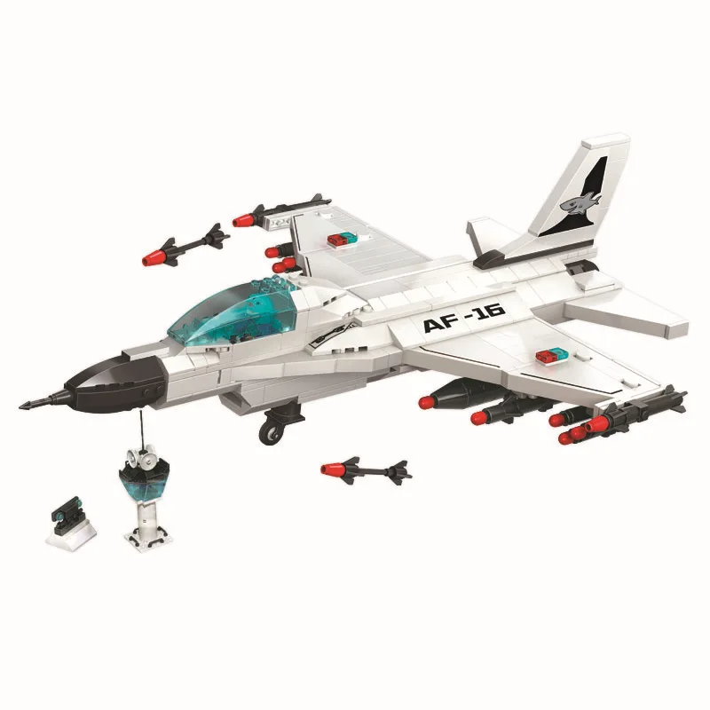 8030 580 шт. Thunder Air Force F-16 Истребитель строительный Конструкторы DIY образования кирпичи Игрушечные лошадки для детей прикольные подарки