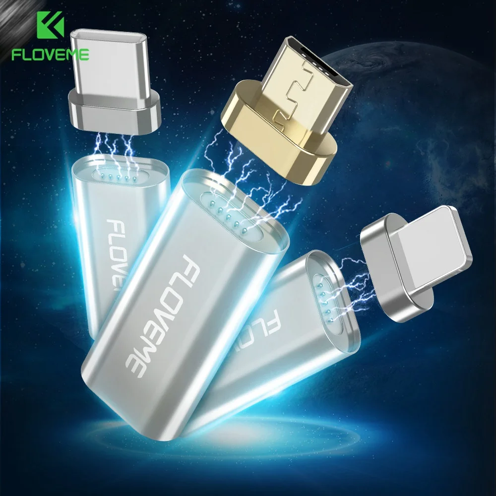 Floveme OTG Мирко USB Разъем Магнит адаптер Micro к Тип C для Iphone Android Mrico Зарядное