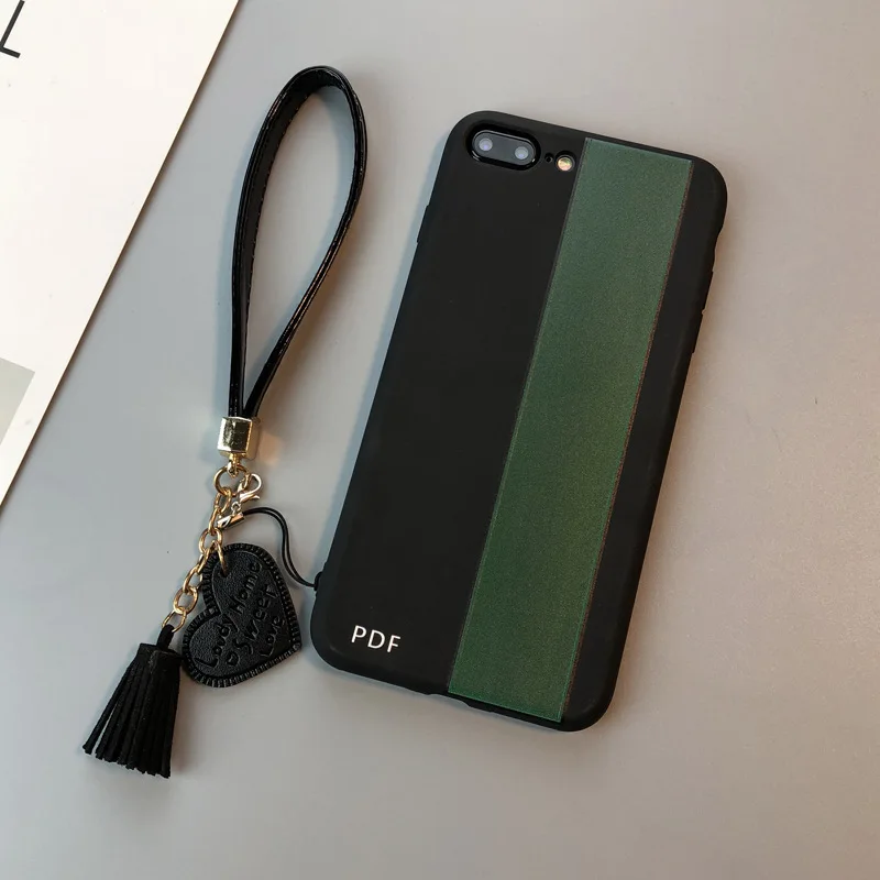 Tassel Wrist Strap Lanyard 6s Soft Cover AppleX Mobile Phone Shell IPhone8plus Personality 7 Stripes | Мобильные телефоны и
