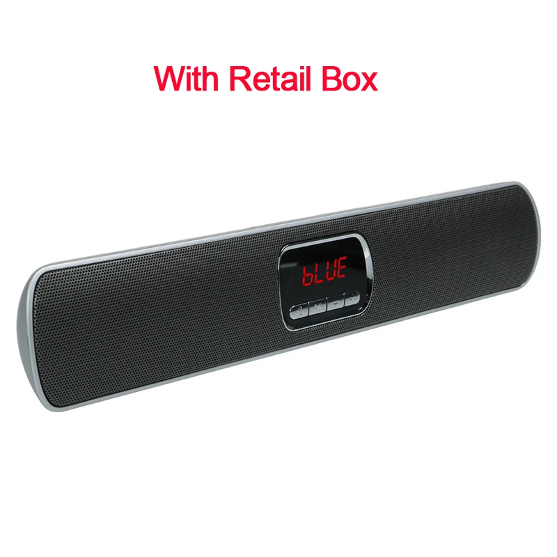 silver with box TOPROAD Портативный беспроводной Bluetooth динамик супер бас стерео двойной громкий динамик TF FM радио USB lcd для ПК компьютера мобильных телефонов - Цвет: silver with box