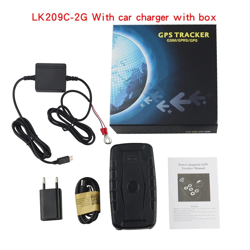 With box withcharger Gps трекер LK209C водонепроницаемый автомобильный локатор удаляющее устройство мониторинга 20000 мАч, с большим сроком службы батареи История жизни-проверка трассировки - Цвет: With box withcharger
