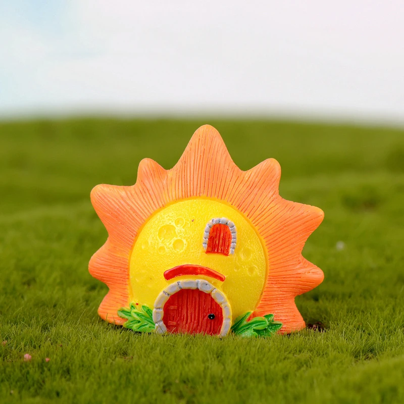 Micro Landscape Mini Cute Resin Sun Moon House Figurine Home Decor Miniature Fairy Garden Decoration Accessories Modern | Дом и сад