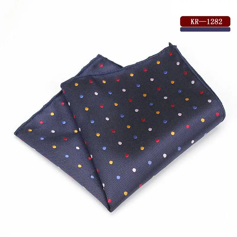 KR1273-1292 Роскошные Для мужчин полиэстер шелк модный мужской Карманный платок квадратный Винтаж горошек платки Свадебная вечеринка полотенце для сундуков 22*22 см - Цвет: SFKR 1282