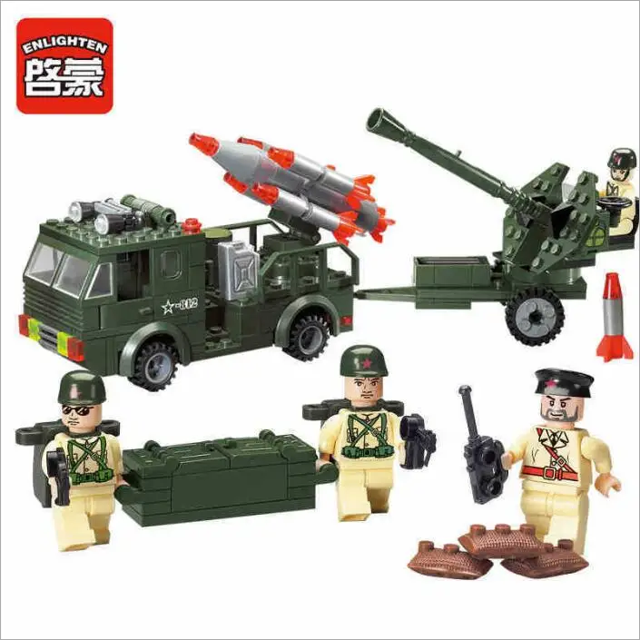 Детская обучающая и интеллектуальная плагин блок игрушки Военная серия машина с