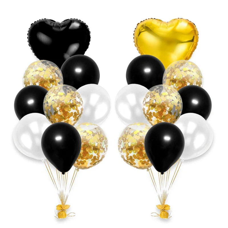 Набор прозрачных латексных шаров из розового золота с конфетти 18 шт.|Воздушные