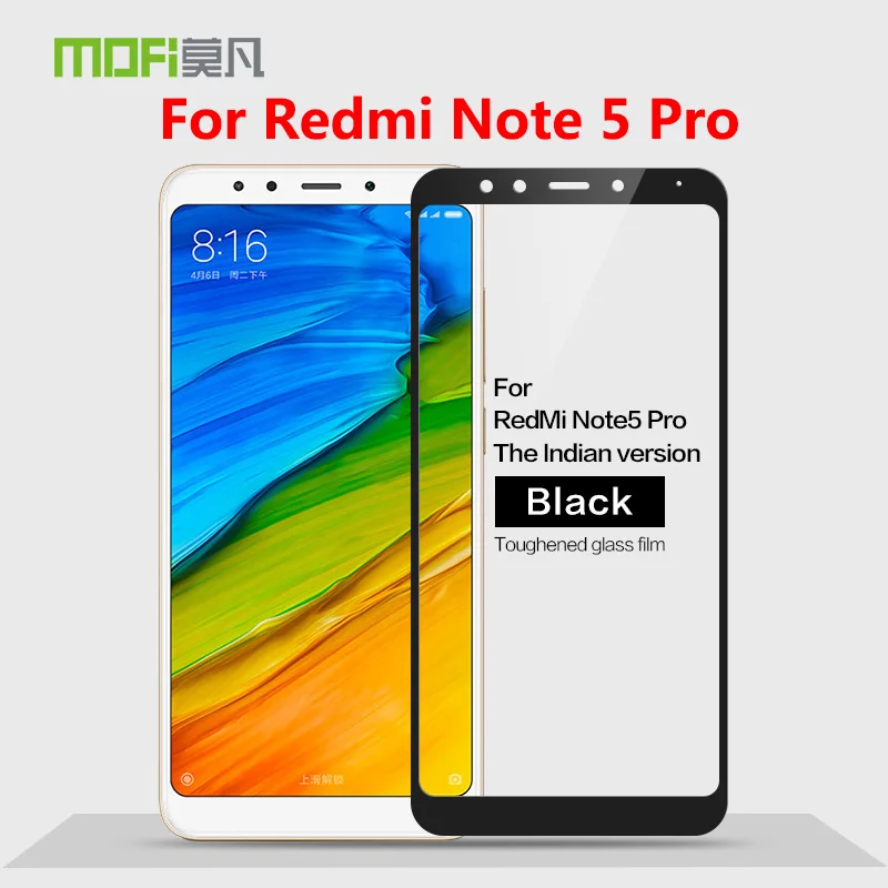 Redmi Note5 Pro Оригинальный MOFi полное покрытие Закаленное стекло Защитная пленка для