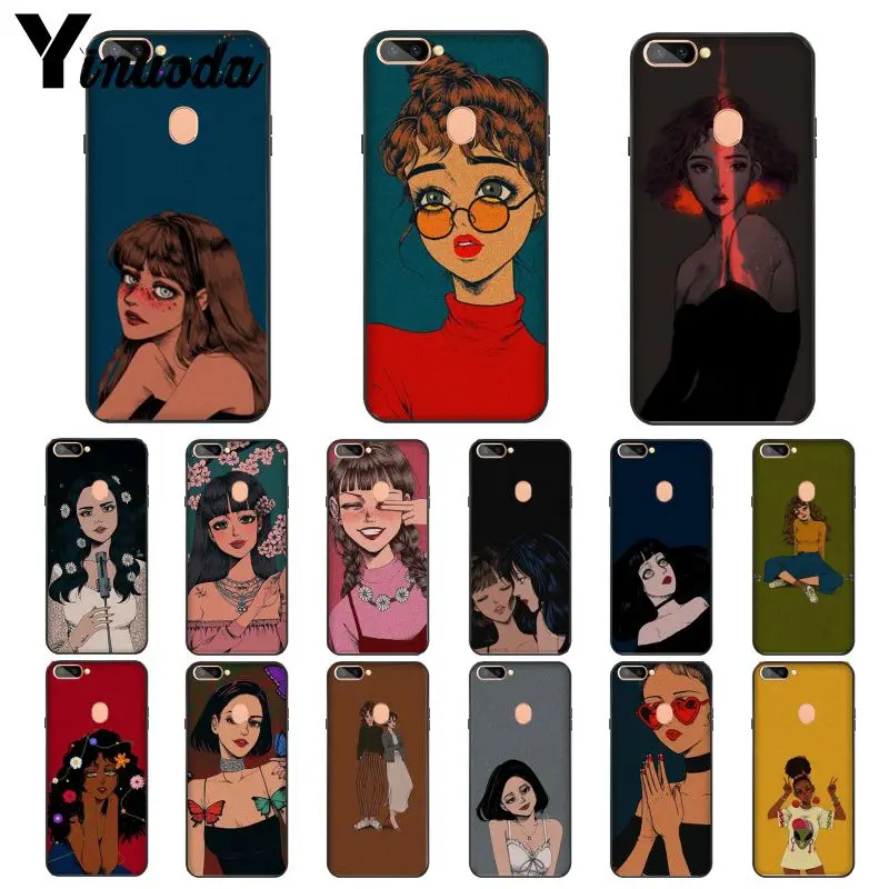 Yinuoda pop comic girl and art TPU Мягкий силиконовый черный чехол для телефона OPPO R17 Neo R11S Plus R9 R9S