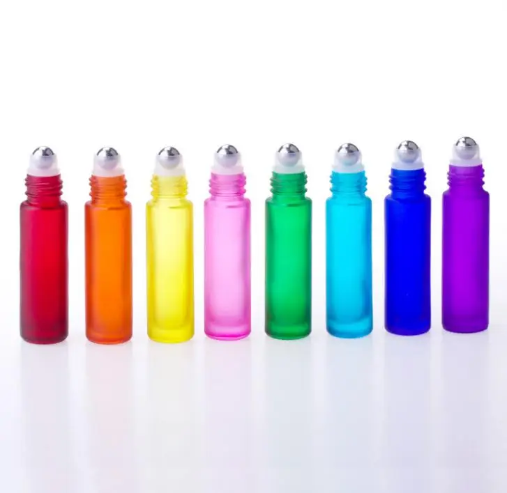 Синий/зеленый/розовый/черный/янтарный мини 10 мл рулон на стеклянной бутылке