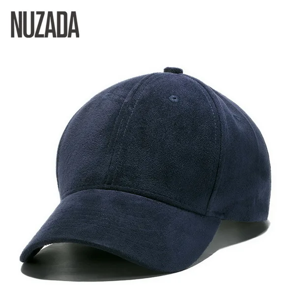Blue NUZADA, зимняя шапка, утолщенная, замшевая, тканевая, мужская, женская, бейсбольная кепка, s, высококачественный хлопок, хип-хоп кепка, теплые шапки, Bone Snapback - Цвет: Blue