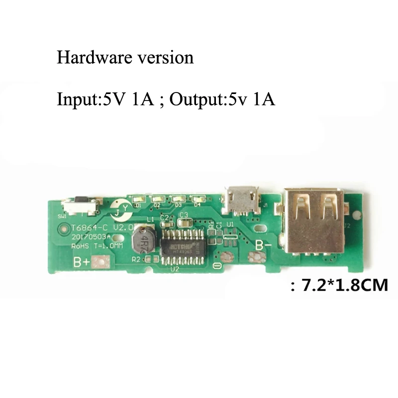 5V 1A 5 V 2.1A 5 V 1A Мощность банк Зарядное устройство Модуль зарядная плата PCB DIY литий Батарея для Xiaomi Z17 18650 lipo Батарея Diy Kit - Цвет: 5V 1A