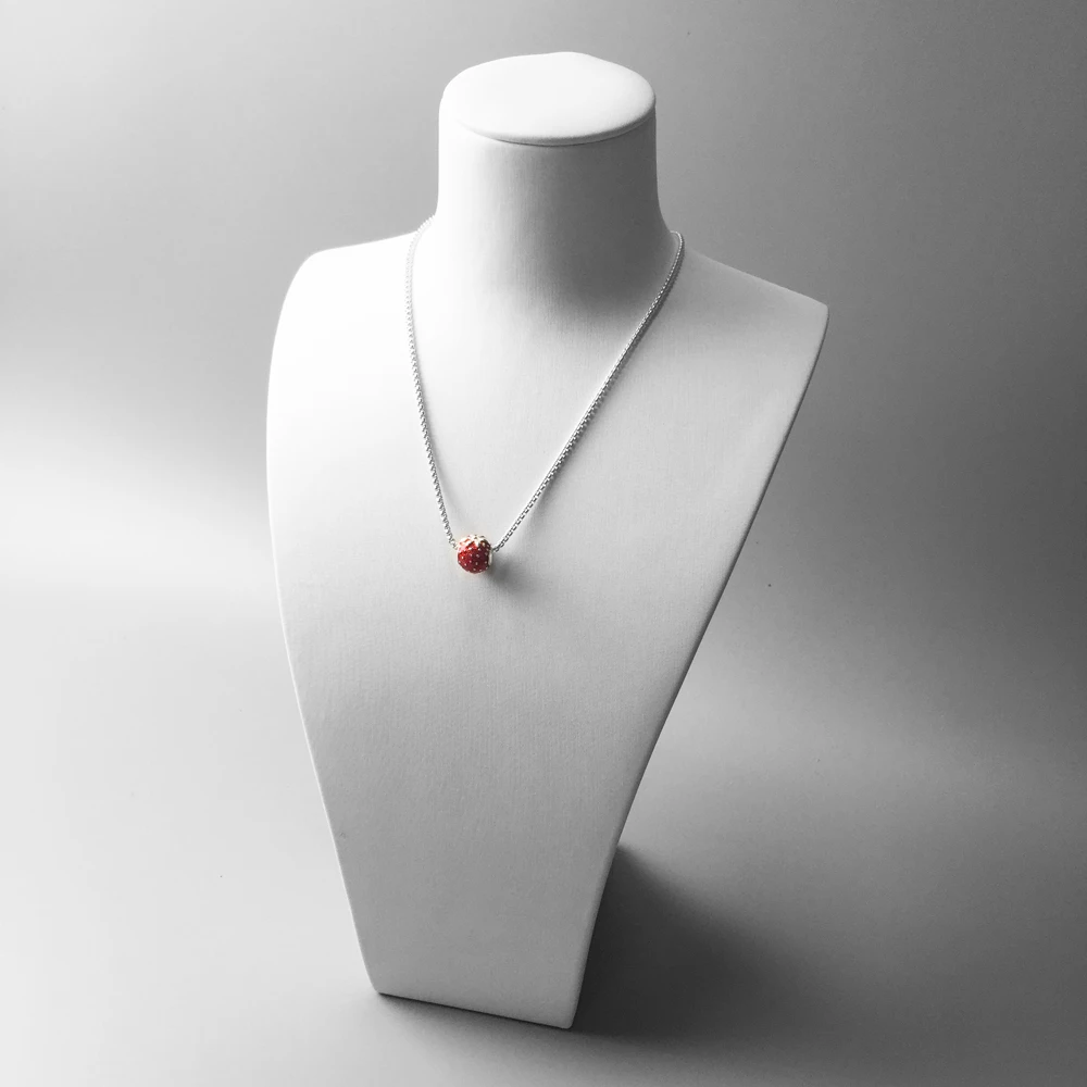 Бусины сделай сам с клубничным шармом отверстием 5 мм новая модная серебряная