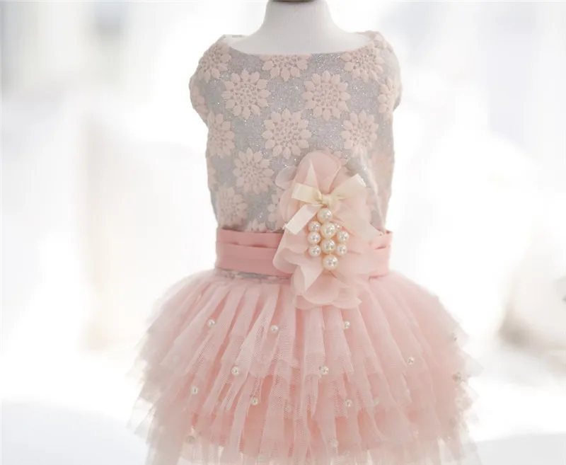 Luxuy Pearl Dog Puppy Dress Pet Cat Tutu Skirt Princess Wedding Party Shirt Clothes Bride Costume for Chihuahua Yorkie | Дом и сад