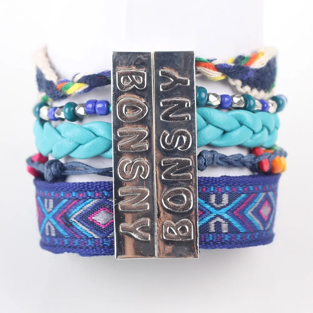 Newei 2017 горячее плетение бисера ручной работы кожаные браслеты для женщин