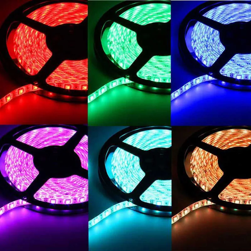 Светодиодная лента RGB неводонепроницаемая 5 м SMD 5050 300 бусин/рулон + ИК-пульт