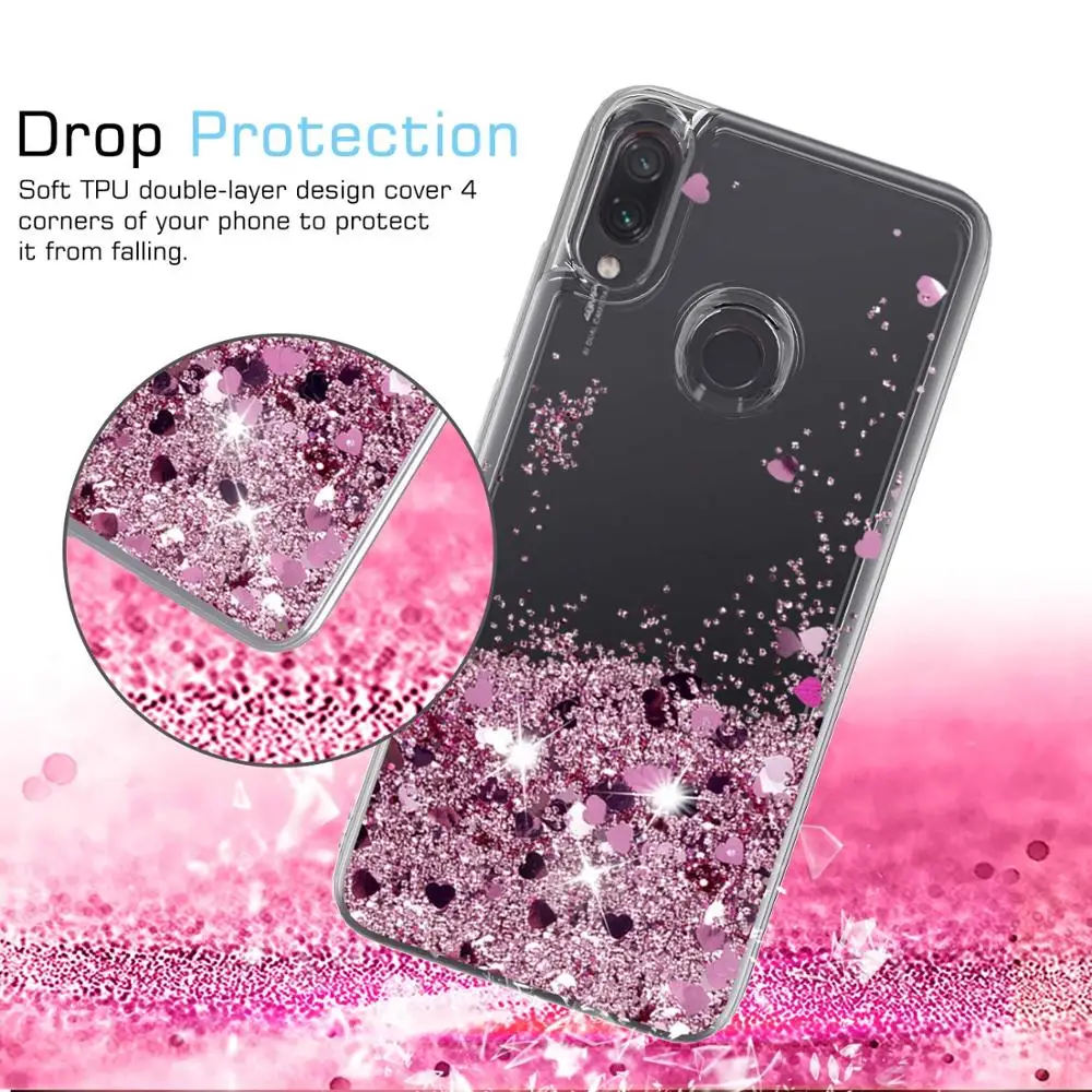 New Bling Glitter Liquid Case For Redmi Note 6 Silicone Coque Xiaomi Pro Dynamic Qicksand Star Love Back Cover |