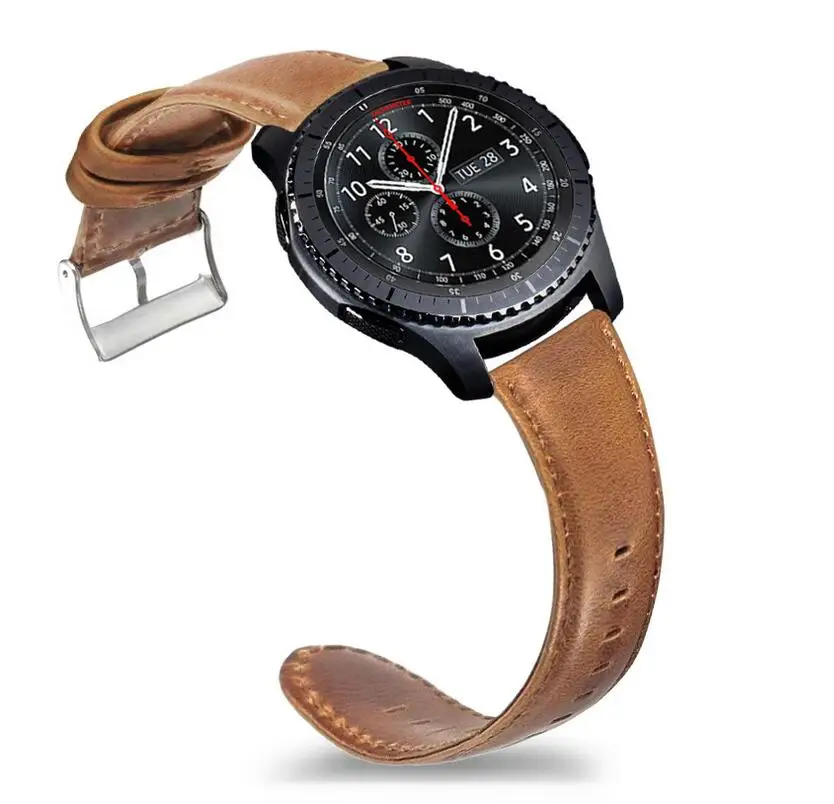Для samsung Galaxy gear S2 S3 Frontier Classic Galaxy Watch 42 мм 46 мм кожаный ремешок для Huami Amazfit 18 мм 20 м 22 мм ремешок
