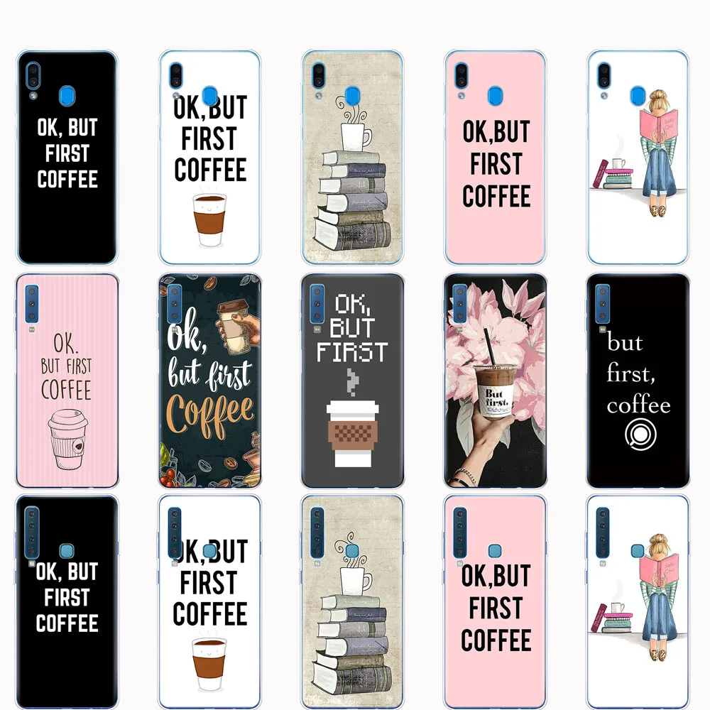 Чехол для Samsung A50 чехол Galaxy A60 A10 A30 A40 A70 A 50 2019 A9 A7 2018 Ok But First Coffee Book|Бамперы| |