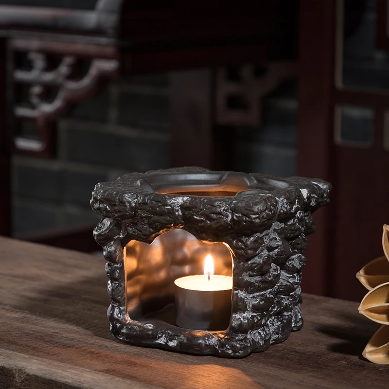 Керамическая грубая керамика в японском стиле Black Zen чайная плита стеклянный