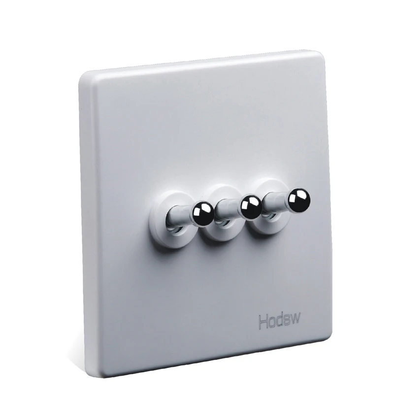 Домашняя настенная розетка 86 скрытая белая ретро три двойных переключателя