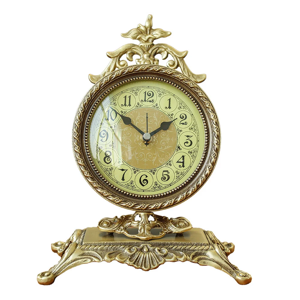 

1PCS European pure copper clock living room clock beautiful sound silent machine watch study small table clock pendulum LU607337