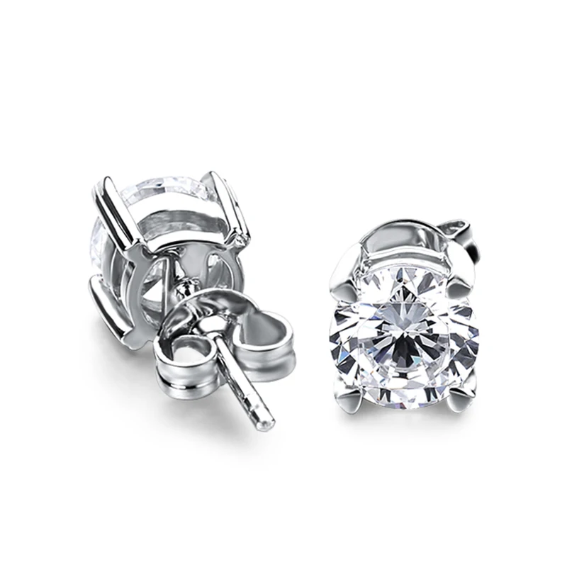 Изысканные ювелирные изделия серьги-гвоздики 14 карат с круглыми камнями из