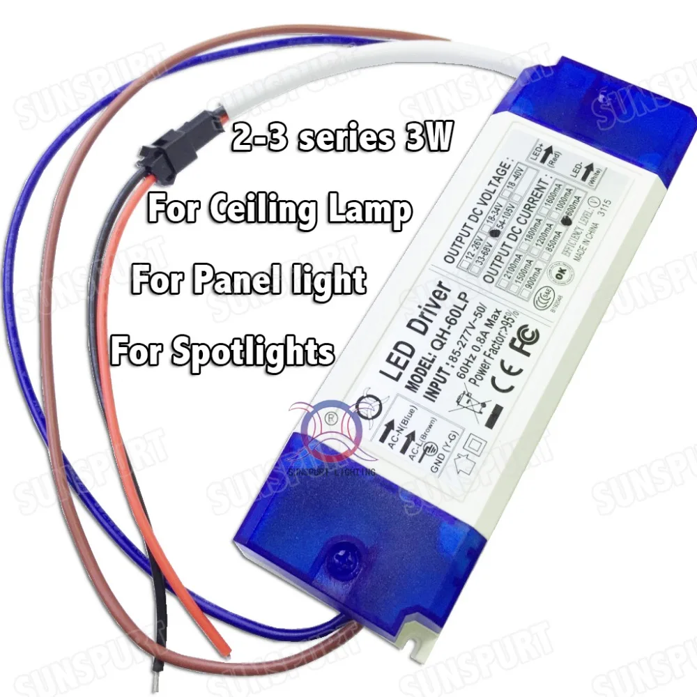 Светодиодный драйвер 2 10 шт. 60 вт светодиодный источник питания для прожектора с