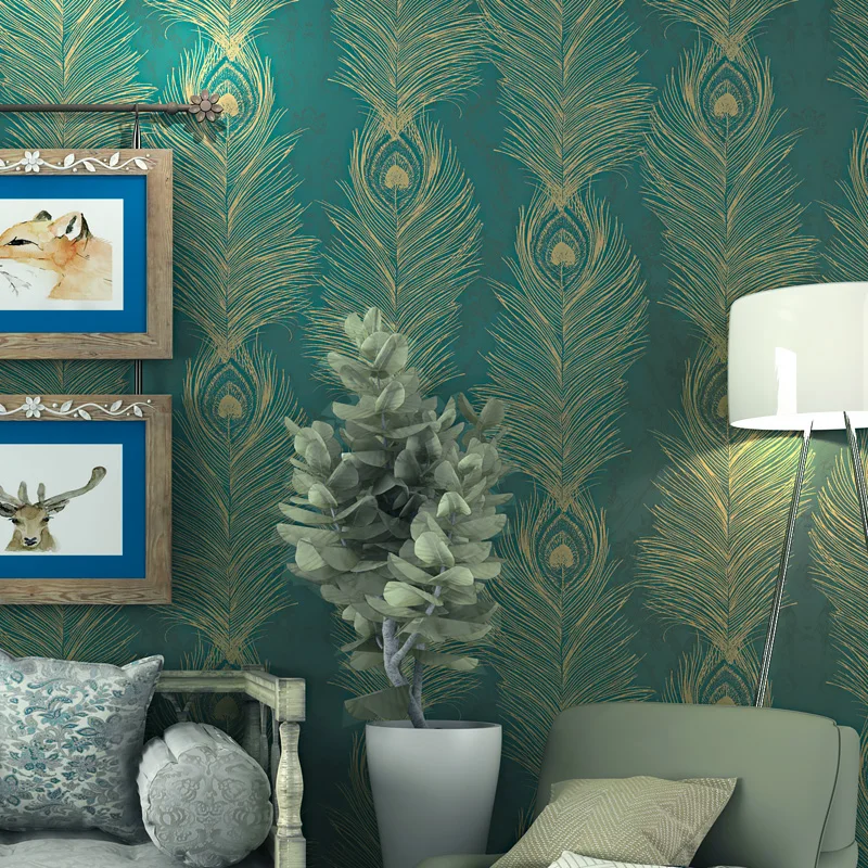 Обои beibehang из чистой бумаги в юго восточном азиатском стиле обои с зеленым