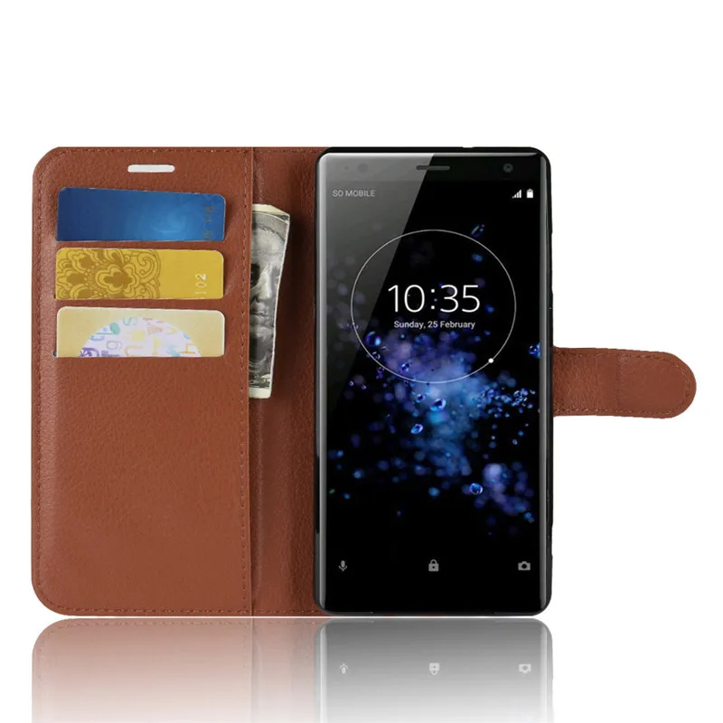 Чехол бумажник для Sony Xperia XZ3 кожаный чехол книжка XZ 3 H8416 PF42 H9436 задняя крышка из ТПУ