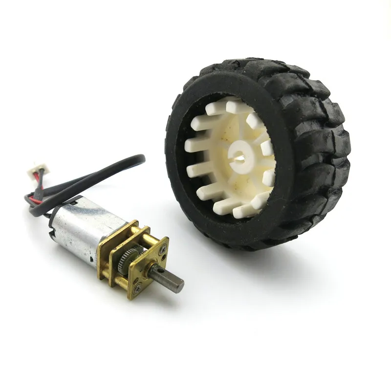 JMT N20 Micro Gear Motor & Rubber Wheels for DIY Robot Smart Car Module 3V 6V Metal DC Change Speed Gearbox Wheel Kits |