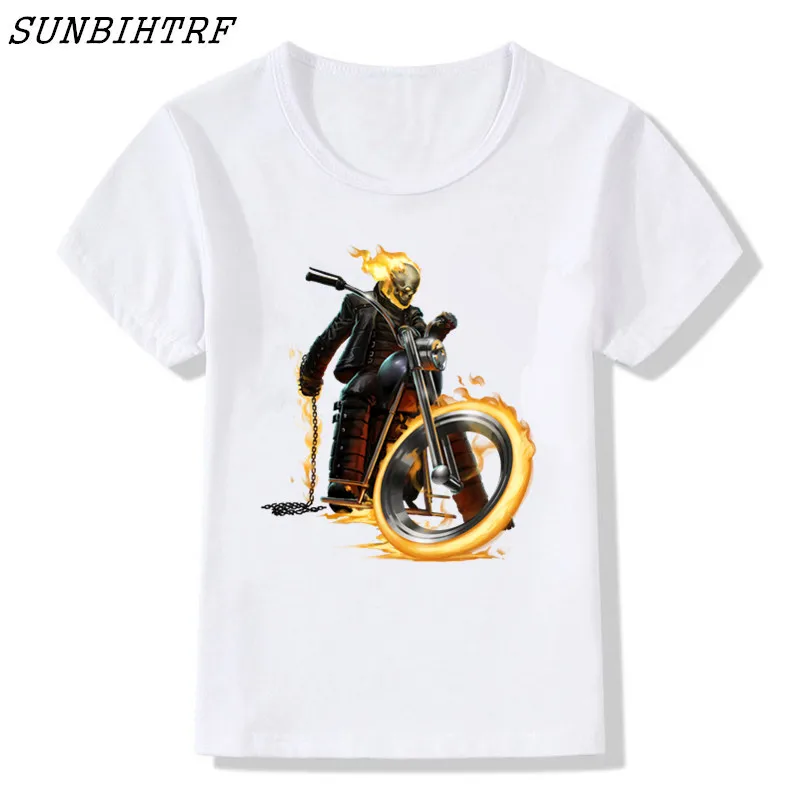 Дети Ghost Rider Прохладный Вдохновленный мультфильма модная футболка летние шорты