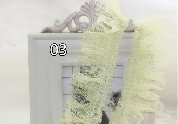 10 м сетка вышивка DIY складка кружевная отделка 5 см пришить кружевная ткань юбка кукольная одежда украшение дома аксессуары RS2150