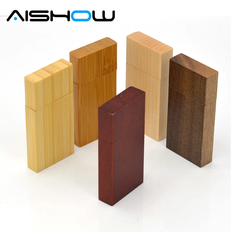 AISHOW (over 10 PCS free LOGO) Photography wooden usb + box pendrive memory stick pendrives 8GB 16GB  wedding gifts