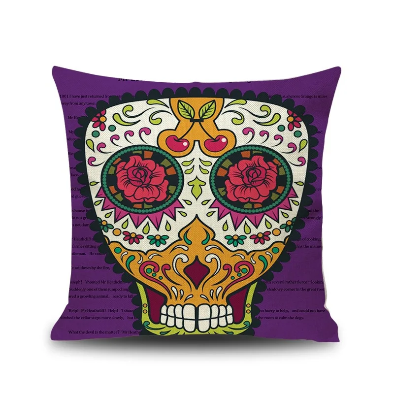 Чехол на подушку с черепом и скелетной головкой украшение для праздника домашний