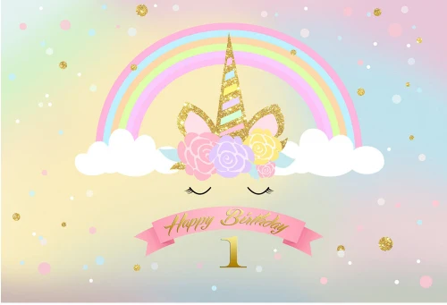 Виниловый фон для студийной фотосъемки с изображением облаков неба радуги